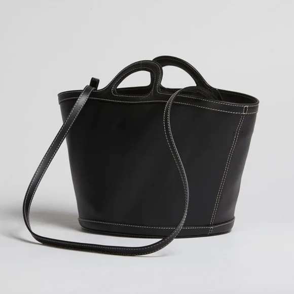 Marni Small Black Leather Tote Handbag NWT - Picture 8 of 8